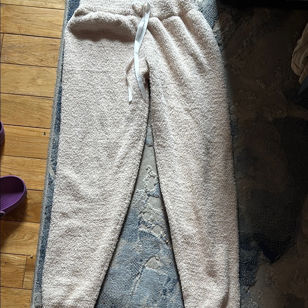 Cupcakes & Cashmere Cream Track Pants with Elastic Cuffs